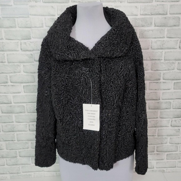Vintage Jackets & Blazers - Vintage 50s Sistoveris of Greece Black Persian Lamb Fur Jacket Boxy Short Coat